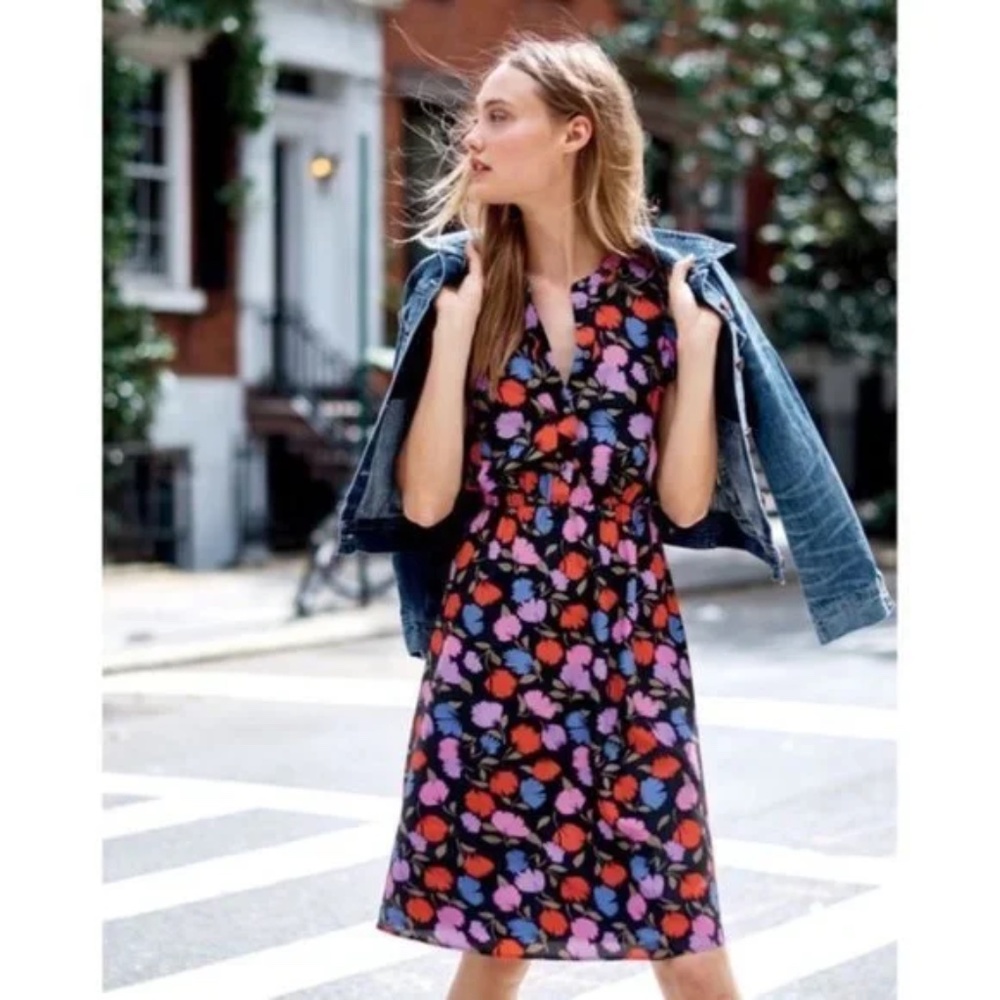 J Crew silk flutter sleeve dress 0